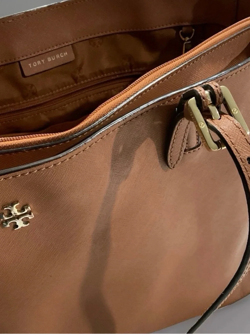 Tory Burch Brown Leather Tote Bag